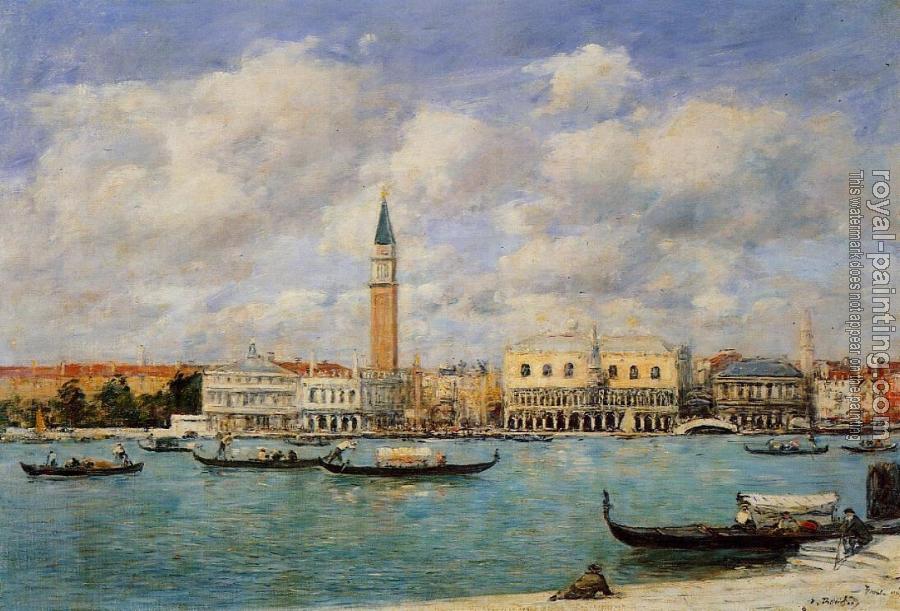 Eugene Boudin : Venice, the Campanile, View of Canal San Marco from San Gior